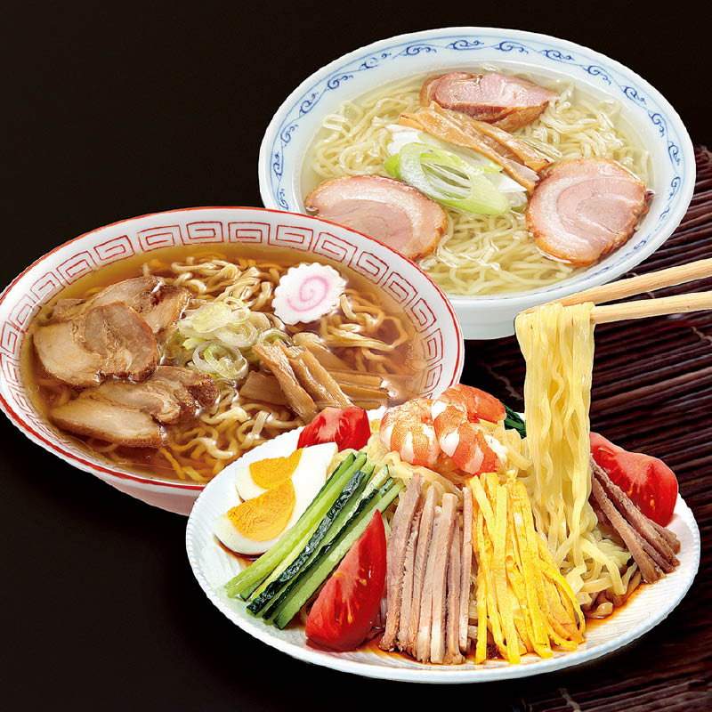 ＜お中元＞喜多方ラーメン味三昧温冷セット　１０食